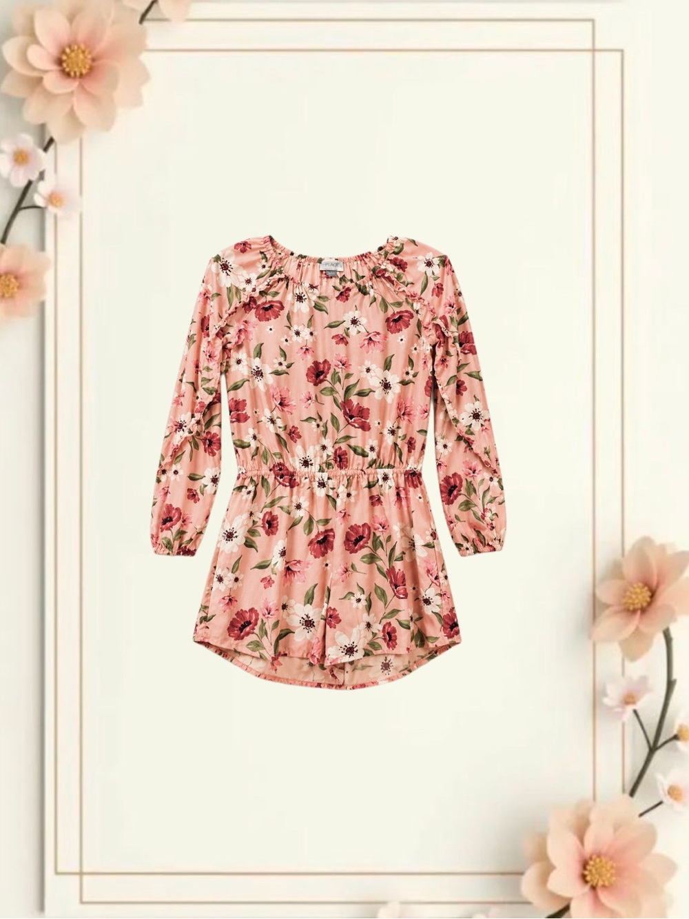 Floral Long Sleeve/Shorts Romper